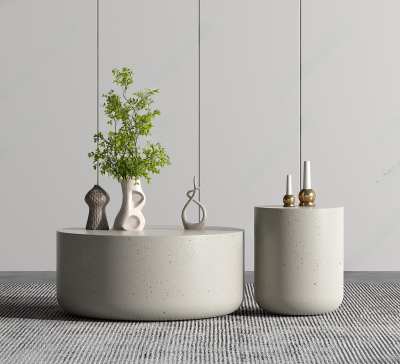 现代茶几组合3D模型下载